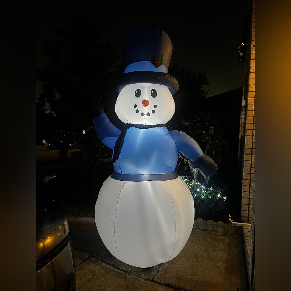 Festive Snowman Inflatable Holiday Decor - Picture 2 of 9